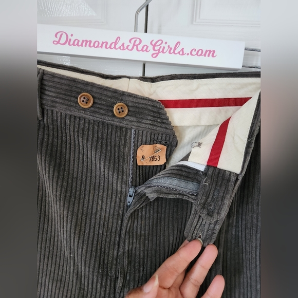 Mens Corduroy Pants Slacks Made in Italy 36x38 Gray EUC - Picture 6 of 15